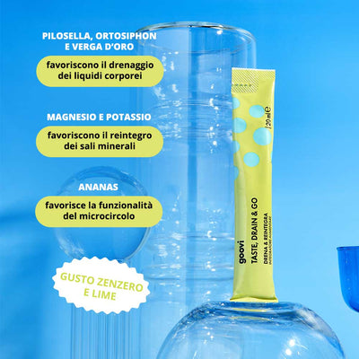 Goovi Drenante Zenzero & Lime Taste, Drain & go - 24 stick da 20 ml