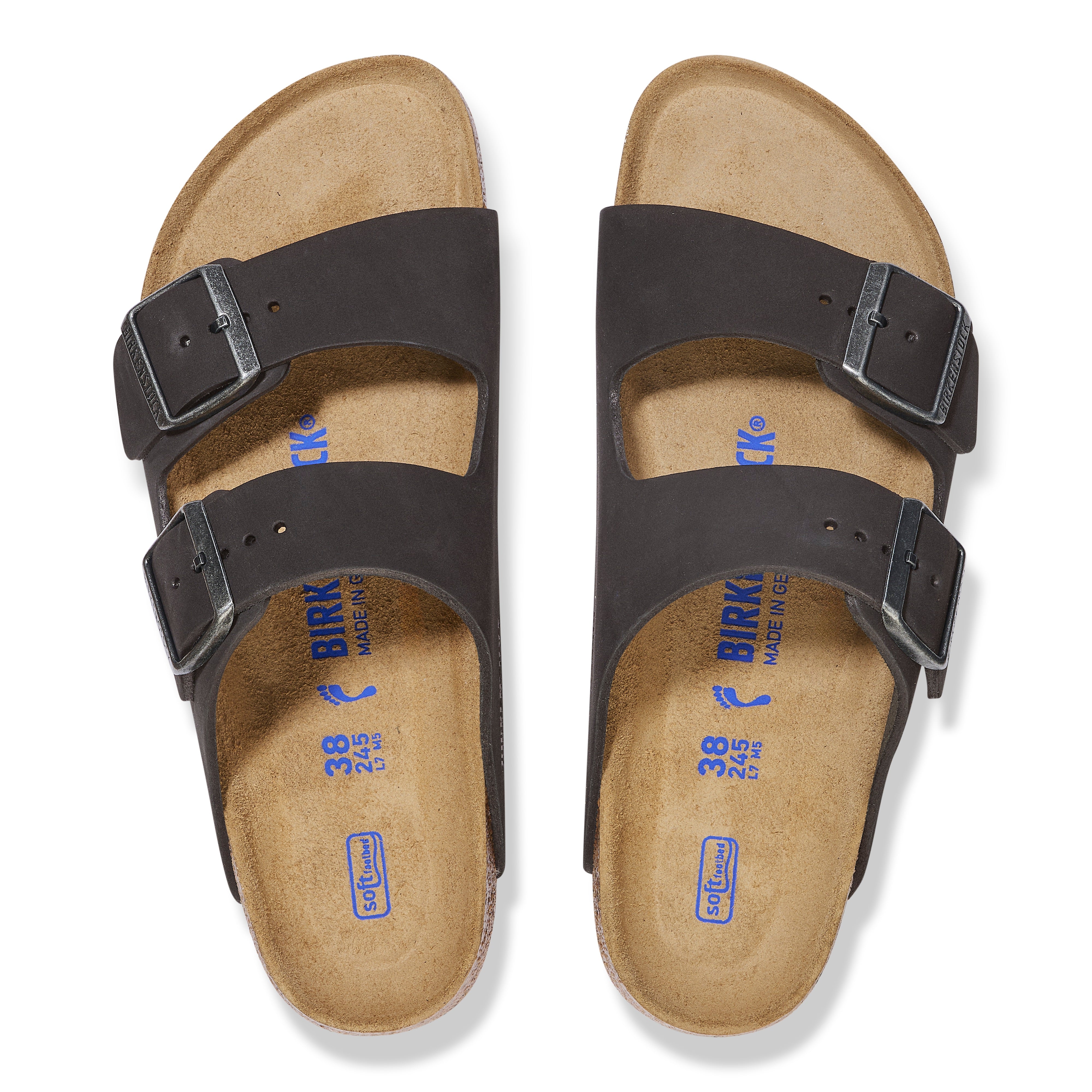 Birkenstock Arizona SFB Plantare Morbido Black Nubuck Leather N.40 - Narrow Fit ( Calzata Stretta) - Birkenstock Arizona SFB Plantare Morbido Black Nubuck Leather N.40 - Narrow Fit ( Calzata Stretta)