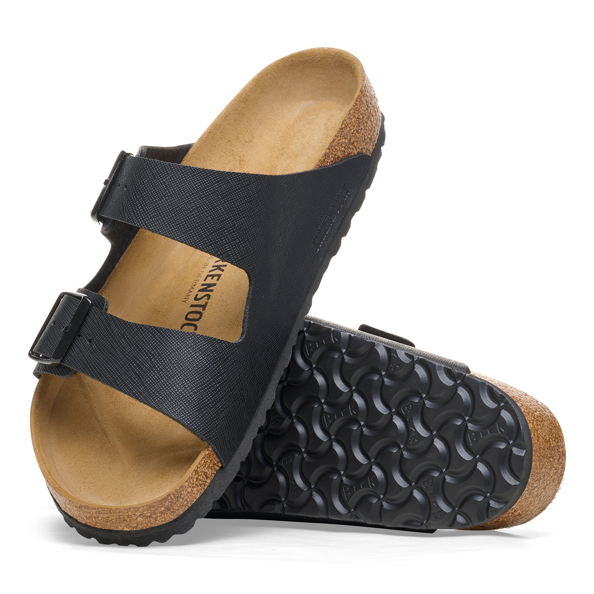 Birkenstock Arizona Saffiano Black Birko Flor N.43 - Birkenstock Arizona Saffiano Black Birko Flor N.43