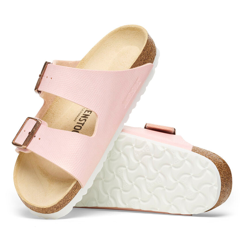 Birkenstock Arizona Shiny Lizard Rose Birko Flor Embossed N.35 - Birkenstock Arizona Shiny Lizard Rose Birko Flor Embossed N.35