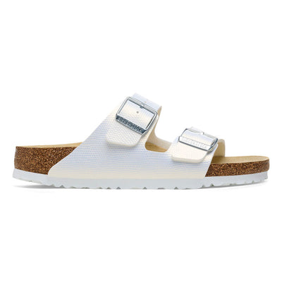 Birkenstock Arizona Shiny Lizard White Birko Flor Embossed N. 41