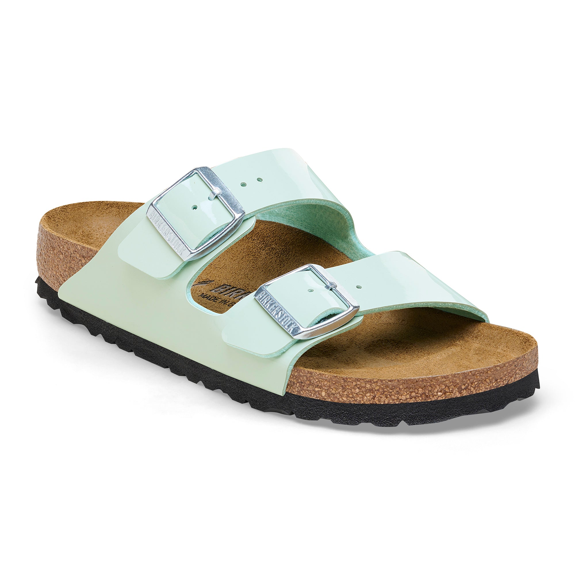 Birkenstock Arizona Birko Flor Vernice Patent Surf Green N.39 - Birkenstock Arizona Birko Flor Vernice Patent Surf Green N.39