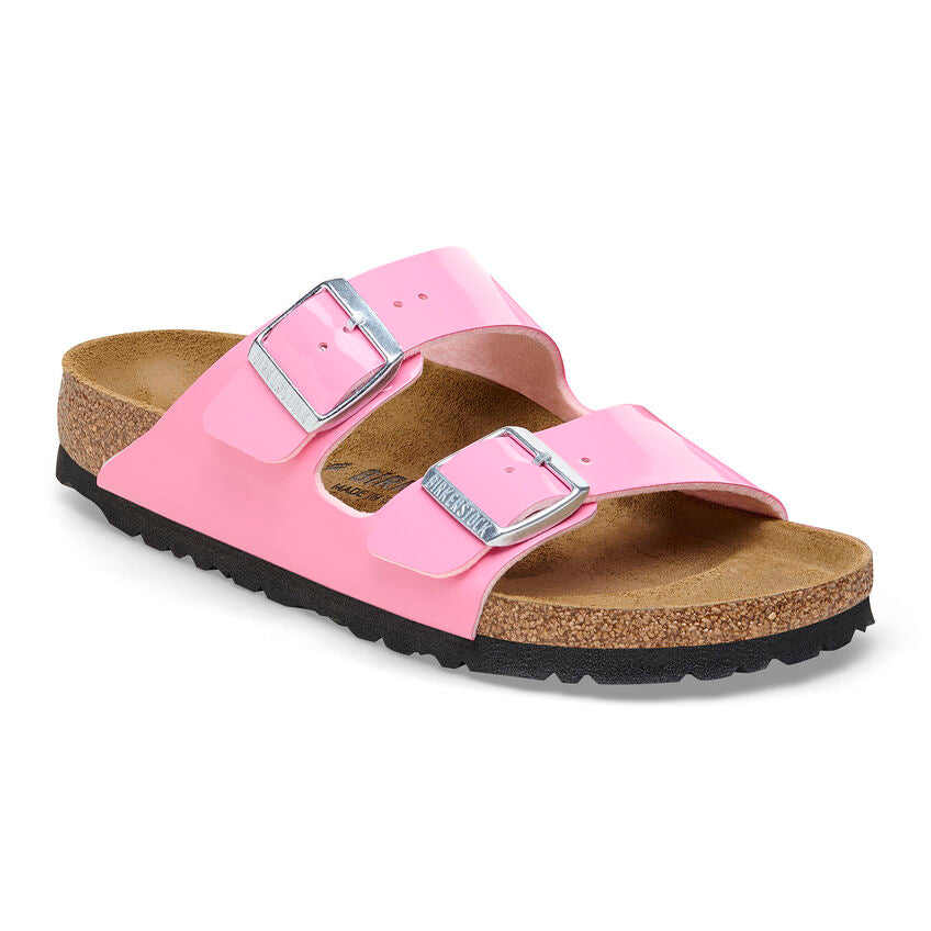 Birkenstock Arizona Patent Candy Pink/Black Birko flor patent N. 36 - Birkenstock Arizona Patent Candy Pink/Black Birko flor patent N. 36