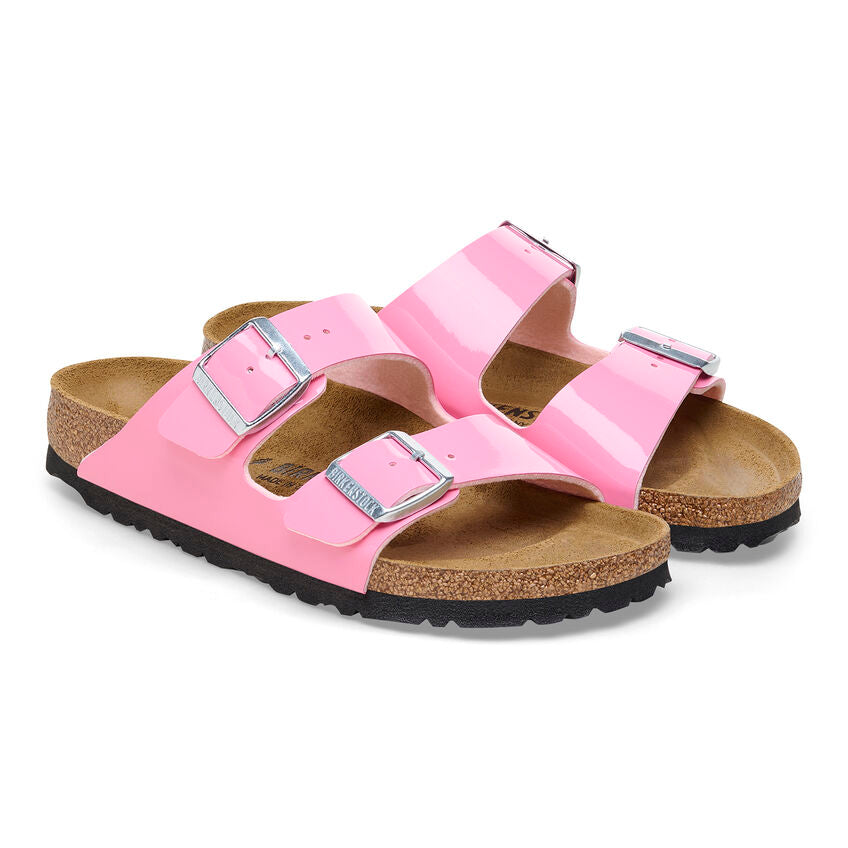 Birkenstock Arizona Patent Candy Pink/Black Birko flor patent N. 36 - Birkenstock Arizona Patent Candy Pink/Black Birko flor patent N. 36