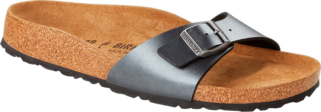 Birkenstock Madrid Metallic Black Birko Flor N.40 - Narrow Fit ( Calzata Stretta) - Birkenstock Madrid Metallic Black Birko Flor N.40 - Narrow Fit ( Calzata Stretta)