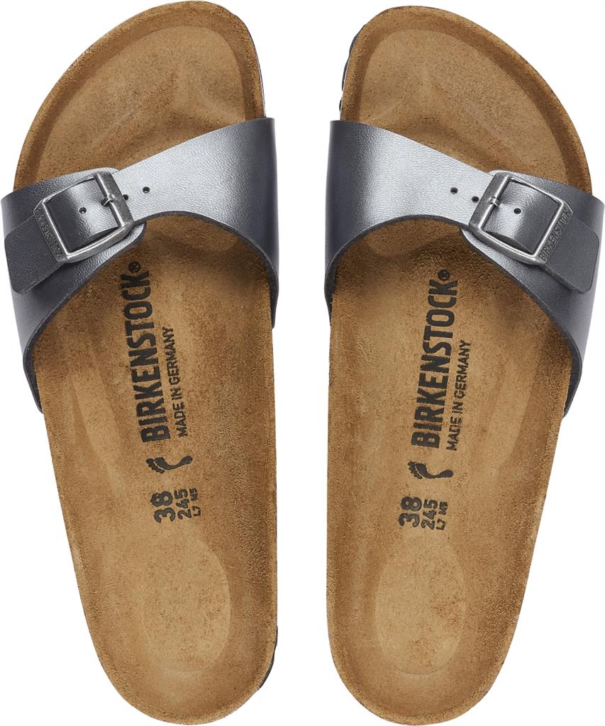 Birkenstock Madrid Metallic Black Birko Flor N.40 - Narrow Fit ( Calzata Stretta) - Birkenstock Madrid Metallic Black Birko Flor N.40 - Narrow Fit ( Calzata Stretta)