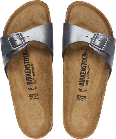 Birkenstock Madrid Metallic Black Birko Flor N.40 - Narrow Fit ( Calzata Stretta)