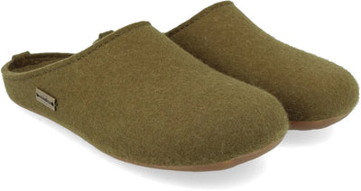 Haflinger Letter Olivgrun Wollfilz Clogs 40