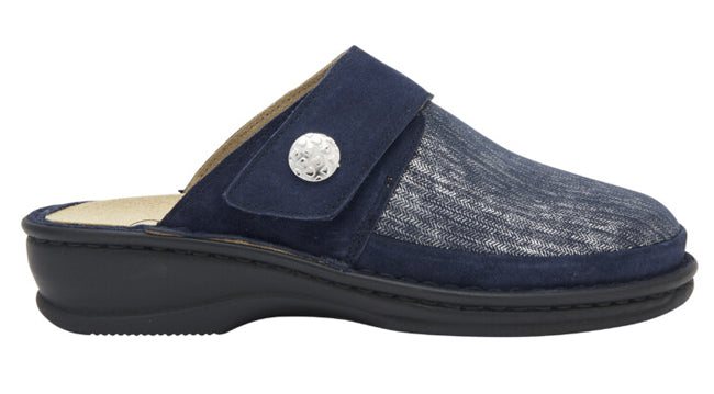 Ciabatta Ondina Elastico+Pelle Scamosciata Soletta Rimovibile Navy Blu 41 - Ciabatta Ondina Elastico+Pelle Scamosciata Soletta Rimovibile Navy Blu 41