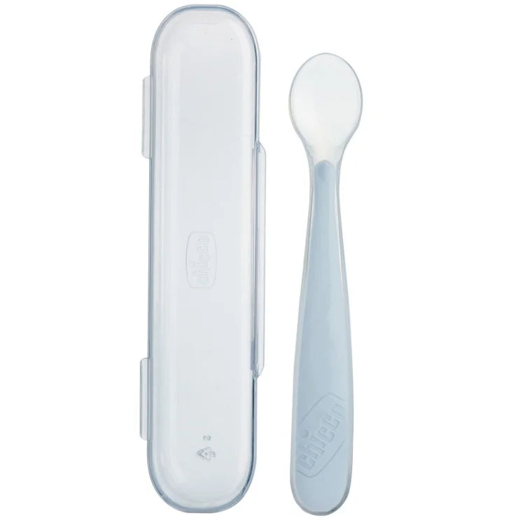 CHICCO CUCCHIAIO SILICONE CON CASE GRIGIO 6 MESI+ - CHICCO CUCCHIAIO SILICONE CON CASE GRIGIO 6 MESI+