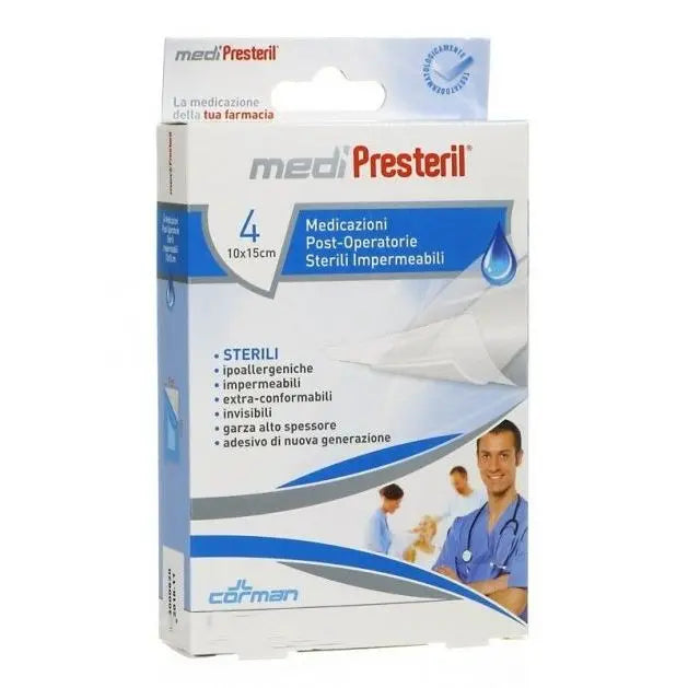 Medipresteril Medicazione Post Operatorio Delicata 10x15cm 4 Pezzi