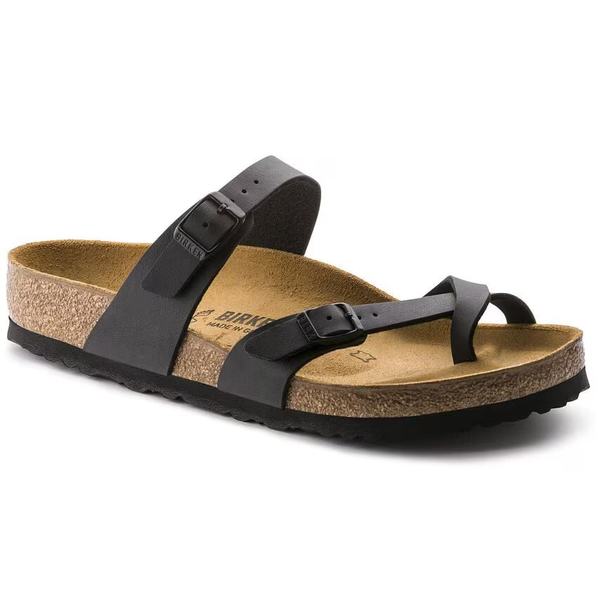 Birkenstock Mayari Black Birko Flor - N. 36 - Calzata Normale Regular Fit - Nero - Birkenstock Mayari Black Birko Flor - N. 36 - Calzata Normale Regular Fit - Nero