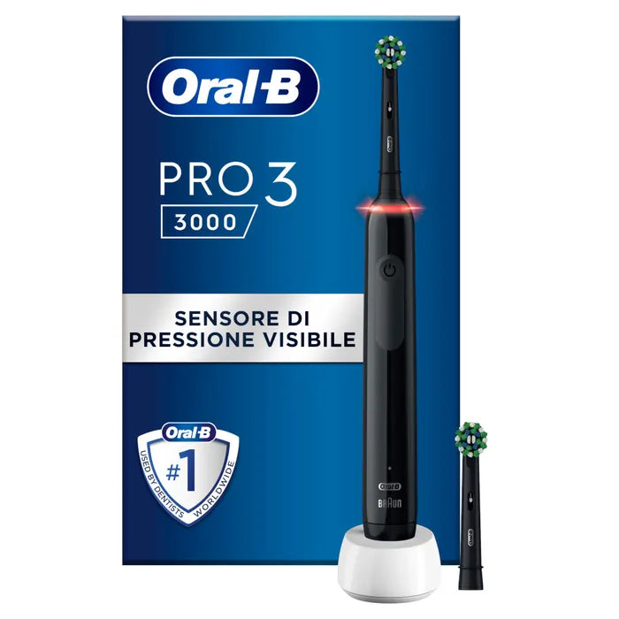 Oral-B Spazzolino Elettrico Ricaricabile Pro Series 3 Nero + 2 Testine - Oral-B Spazzolino Elettrico Ricaricabile Pro Series 3 Nero + 2 Testine