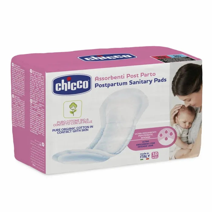 Chicco 10 Assorbenti Post Parto In Cotone Biologico - Chicco 10 Assorbenti Post Parto In Cotone Biologico