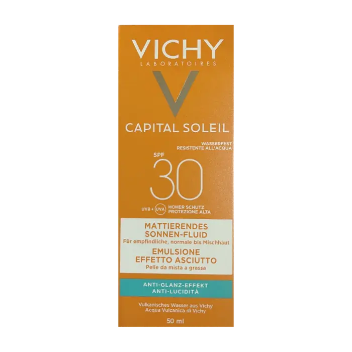 Vichy Ideal Soleil Emulsione Anti-Lucidità Effetto Asciutto SPF 30 50 ml - Vichy Ideal Soleil Emulsione Anti-Lucidità Effetto Asciutto SPF 30 50 ml