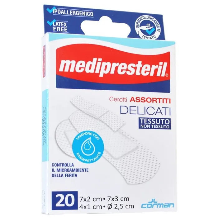 MediPresteril Cerotti Assortiti Delicati 20 Pezzi 4 Formati - MediPresteril Cerotti Assortiti Delicati 20 Pezzi 4 Formati