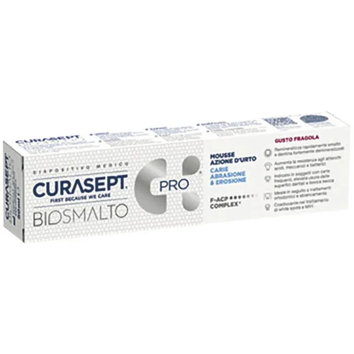 Curasept Biosmalto Carie Mousse Fragola 50ml - Curasept Biosmalto Carie Mousse Fragola 50ml