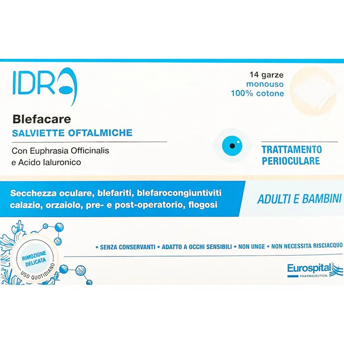 Blefacare Idra Garze Oculari Monouso 14 Pezzi Con Acido Ialuronico E Eufrasia - Blefacare Idra Garze Oculari Monouso 14 Pezzi Con Acido Ialuronico E Eufrasia