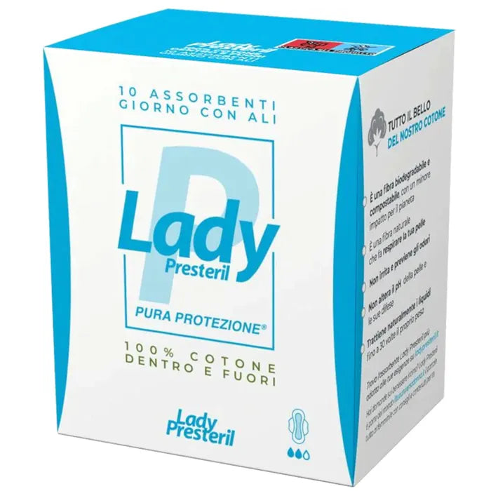 Lady Presteril 10 Assorbenti Giorno Cotone Con Ali Ripiegati - Lady Presteril 10 Assorbenti Giorno Cotone Con Ali Ripiegati