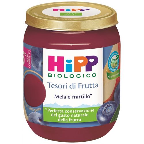 Hipp tesori frutta mela mirtillo 160 g - Hipp tesori frutta mela mirtillo 160 g