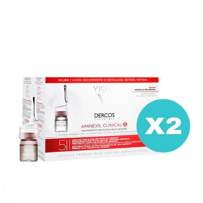 2 Confezioni Vichy Dercos Aminexil trattamento anticaduta donna - Tot 84 fiale x 6 ml cad. - 2 Confezioni Vichy Dercos Aminexil trattamento anticaduta donna - Tot 84 fiale x 6 ml cad.