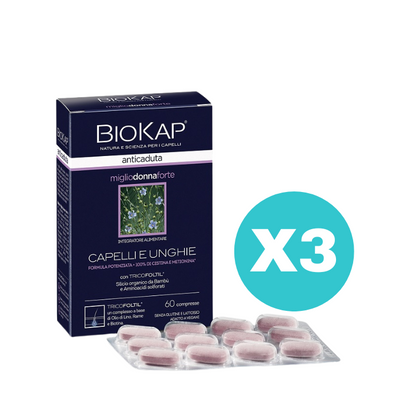 3 Confezioni BIOKAP MIGLIO FORTE Donna Bios Line da 60 compresse - Tot 180 compresse