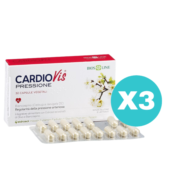 3 Confezioni CARDIOVIS PRESSIONE Bios Line da 30 capsule - Tot. 90 capsule - 3 Confezioni CARDIOVIS PRESSIONE Bios Line da 30 capsule - Tot. 90 capsule