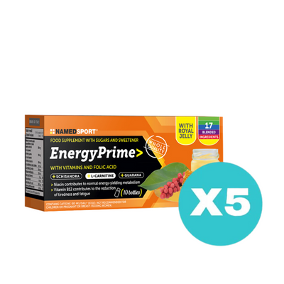 5 Confezioni Energy Prime da 10 fl - Tot 50 Flaconcini -Integratori per resistenza alla fatica - Named Sport