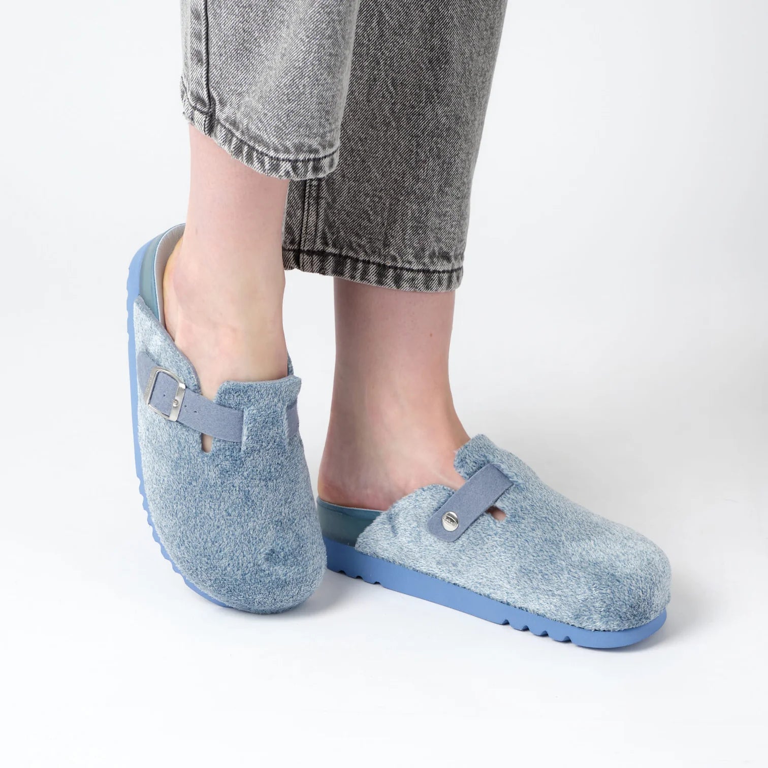 Poppy Microfibre Ciabatta Woman Light Blue N. 40 - Poppy Microfibre Ciabatta Woman Light Blue N. 40