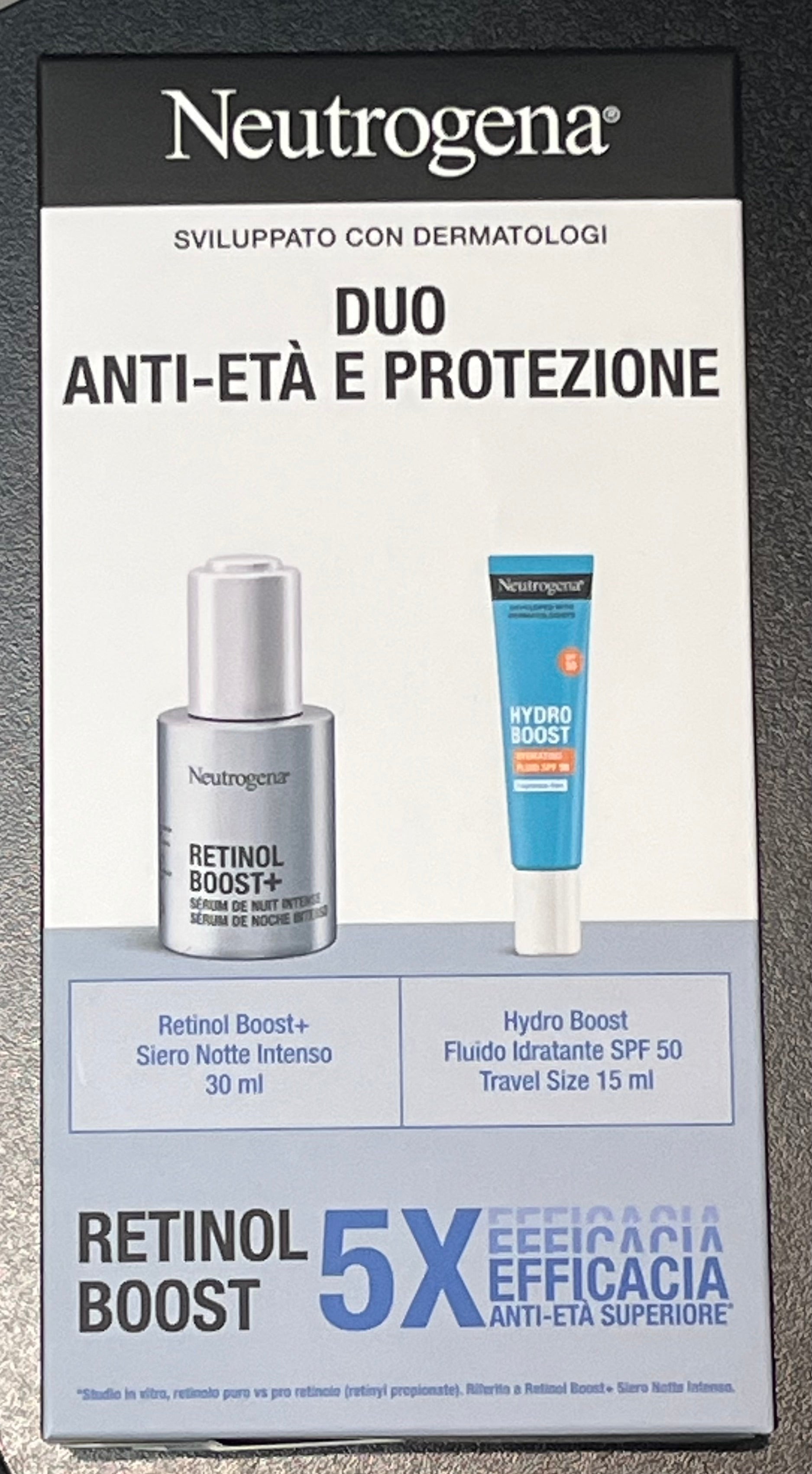 NEUTROGENA PROMO RETINOL BOOST NUOVO SIERO INTENSO + HYDRO BOOST SPF50 TRAVEL SIZE - NEUTROGENA PROMO RETINOL BOOST NUOVO SIERO INTENSO + HYDRO BOOST SPF50 TRAVEL SIZE