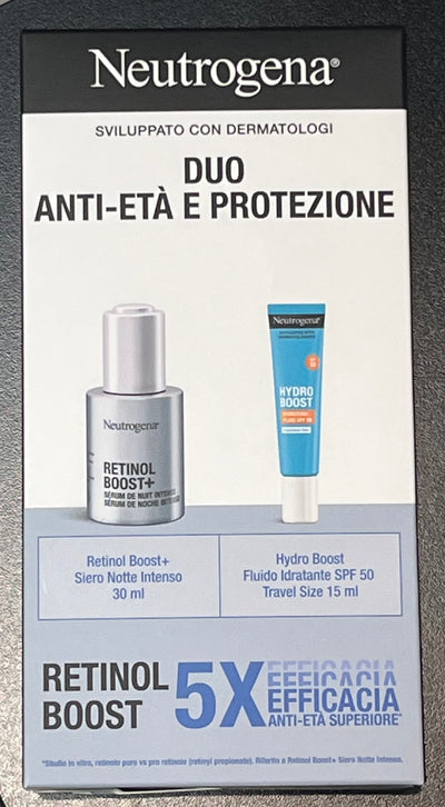 NEUTROGENA PROMO RETINOL BOOST NUOVO SIERO INTENSO + HYDRO BOOST SPF50 TRAVEL SIZE