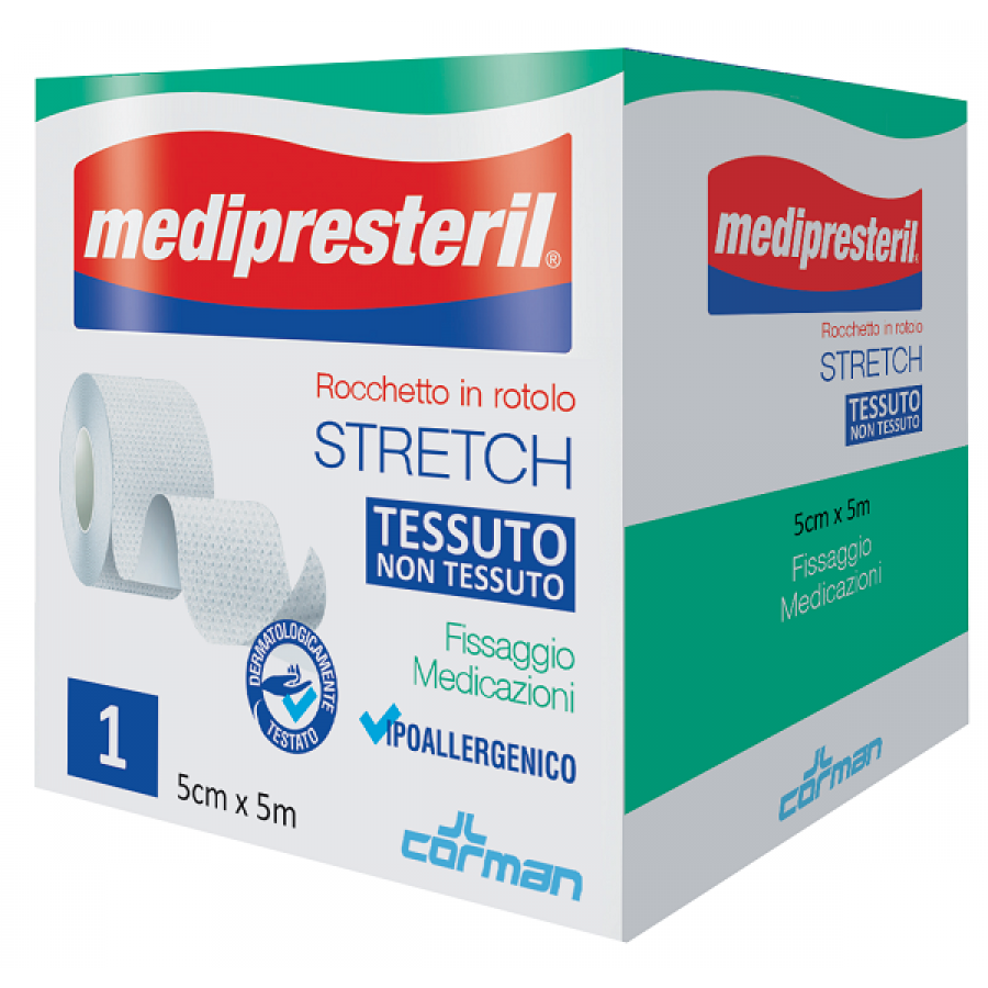 Medipresteril Rocchetto Rotolo Stretch Tessuto Non Tessuto 5 Cm X 500 Cm - Medipresteril Rocchetto Rotolo Stretch Tessuto Non Tessuto 5 Cm X 500 Cm