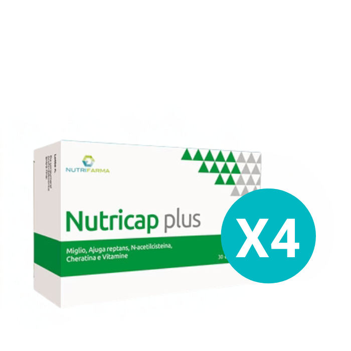 4 Confezioni Nutricap Plus - Tot 90 compresse - 4 mesi di trattamento - 4 Confezioni Nutricap Plus - Tot 90 compresse - 4 mesi di trattamento