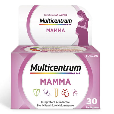 Multicentrum Mamma Integratore Alimentare Multivitaminico Gravidanza Acido Folico D3 Calcio 30 Compresse