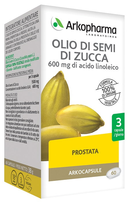 ARKO CAPSULE OLIO SEMI ZUCCA 60 CAPSULE - ARKO CAPSULE OLIO SEMI ZUCCA 60 CAPSULE