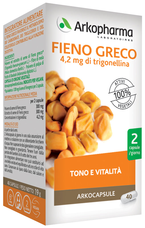 ARKOCAPSULE FIENO GRECO 40 CAPSULE - ARKOCAPSULE FIENO GRECO 40 CAPSULE