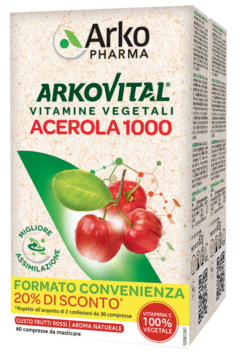 ARKOVITAL ACEROLA 1000 PACK FAMILY 60 COMPRESSE - ARKOVITAL ACEROLA 1000 PACK FAMILY 60 COMPRESSE