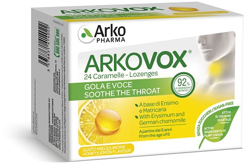 Arkovox Integratore Lenitivo Miele e Limone 24 Caramelle - Arkovox Integratore Lenitivo Miele e Limone 24 Caramelle