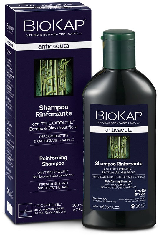 BIOKAP SHAMPOO RINFORZANTE ANTICADUTA CON TRICOFOLTIL NUOVAFORMULA 200 ML - BIOKAP SHAMPOO RINFORZANTE ANTICADUTA CON TRICOFOLTIL NUOVAFORMULA 200 ML