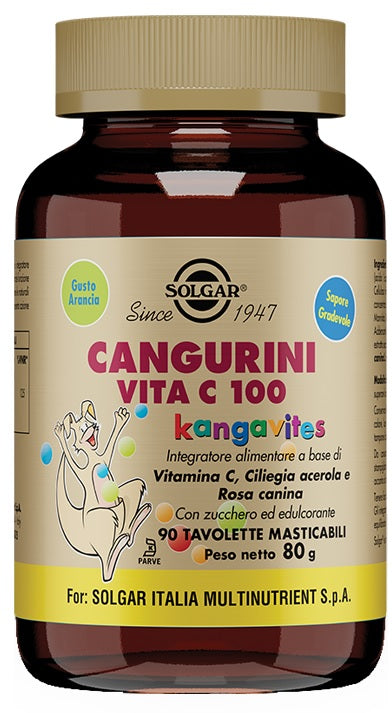 CANGURINI VITA C 100 90 TAVOLETTE MASTICABILI - CANGURINI VITA C 100 90 TAVOLETTE MASTICABILI