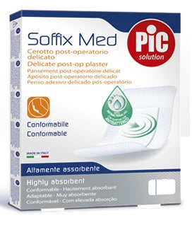 CEROTTO PIC SOFFIX MED IN TNT CON TAMPONE CENTRALE ASSORBENTE STERILE MONOUSO STERILE 25X10 CM ANTIBATTERICO 3 PEZZI - CEROTTO PIC SOFFIX MED IN TNT CON TAMPONE CENTRALE ASSORBENTE STERILE MONOUSO STERILE 25X10 CM ANTIBATTERICO 3 PEZZI