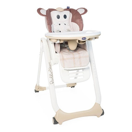 Chicco Seggiolone Polly 2 Start Monkey - 4R - Chicco Seggiolone Polly 2 Start Monkey - 4R