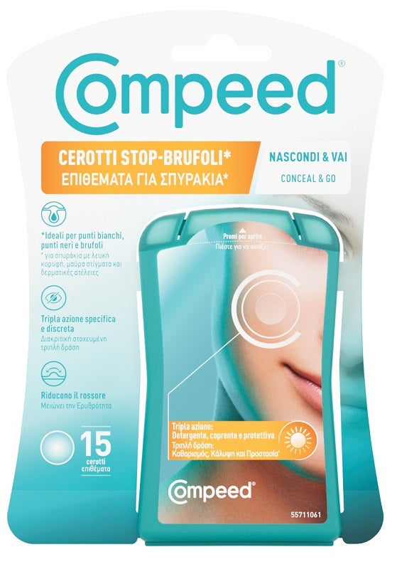 COMPEED CEROTTI STOP BRUFOLI NASCONDI & VAI 15 PEZZI - COMPEED CEROTTI STOP BRUFOLI NASCONDI & VAI 15 PEZZI