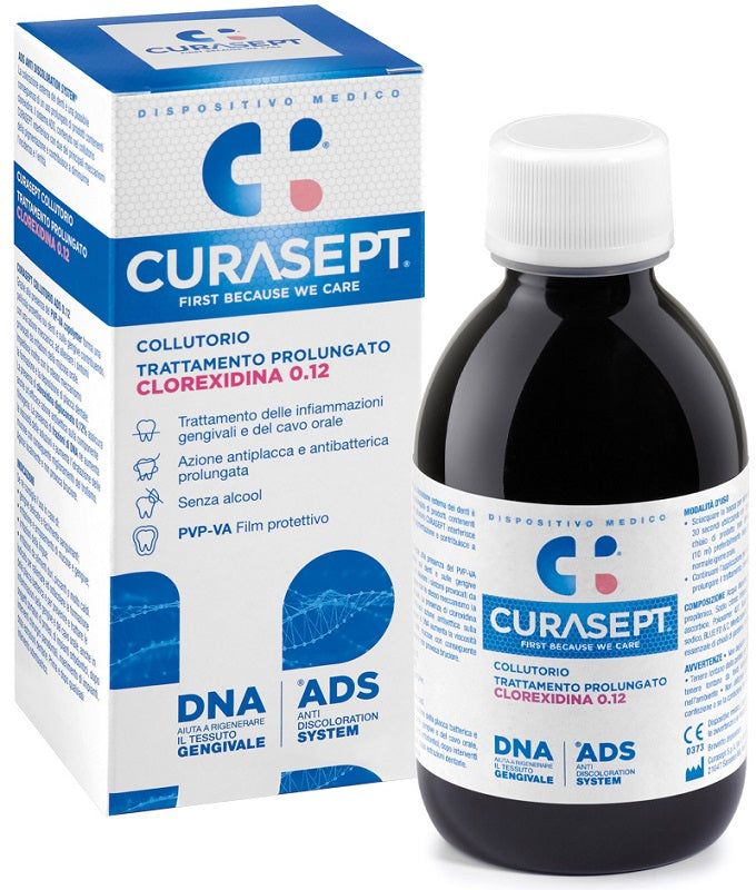 Curasept Collutorio 0,12% ADS + DNA Trattamento Prolungatore 200ml - Curasept Collutorio 0,12% ADS + DNA Trattamento Prolungatore 200ml