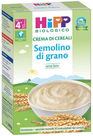 HIPP BIO CREMA CEREALI SEMOLINO DI GRANO 200 G - HIPP BIO CREMA CEREALI SEMOLINO DI GRANO 200 G