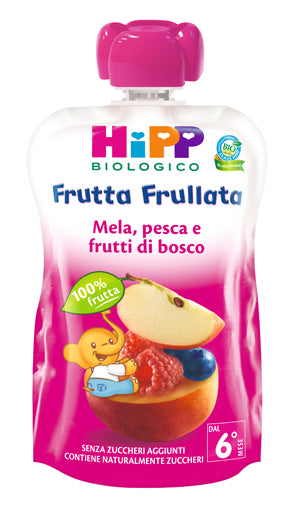 HIPP BIO FRUTTA FRULLATA MELA PESCA FRUTTI DI BOSCO 90 G - HIPP BIO FRUTTA FRULLATA MELA PESCA FRUTTI DI BOSCO 90 G