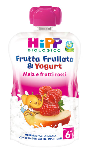 HIPP BIO FRUTTA FRULLATA YOGURT MELA FRUTTI ROSSI 90 G - HIPP BIO FRUTTA FRULLATA YOGURT MELA FRUTTI ROSSI 90 G