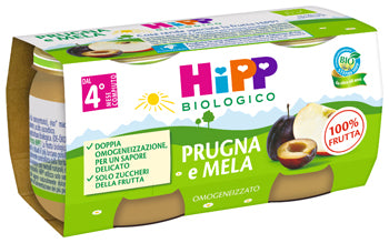 HIPP BIO OMOGENEIZZATO PRUGNA E MELA 2 X 80 G - HIPP BIO OMOGENEIZZATO PRUGNA E MELA 2 X 80 G