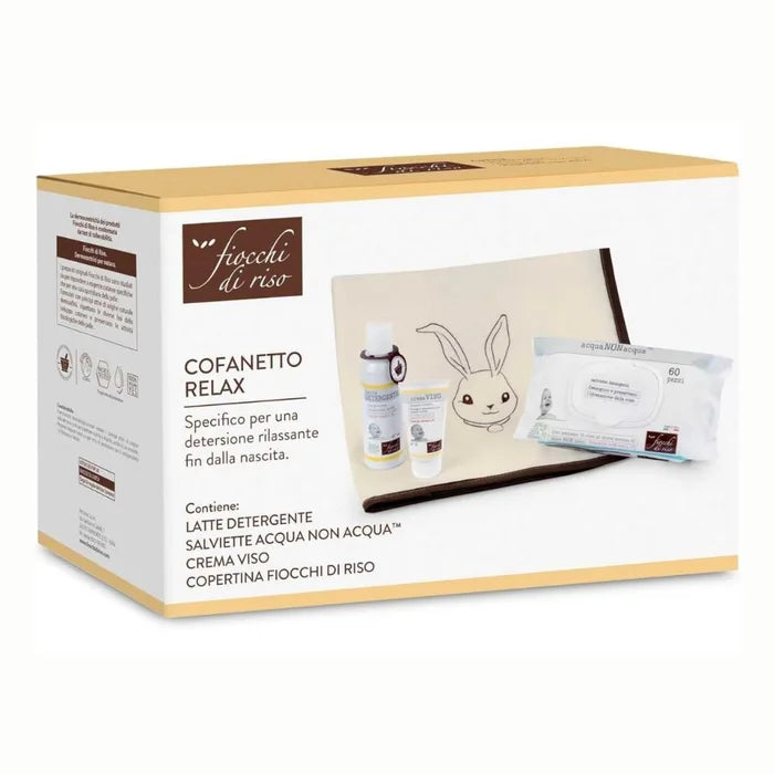 Fiocchi di Riso Cofanetto Relax Latte Detergente + Crema Viso + Salviette + Copertina - Fiocchi di Riso Cofanetto Relax Latte Detergente + Crema Viso + Salviette + Copertina