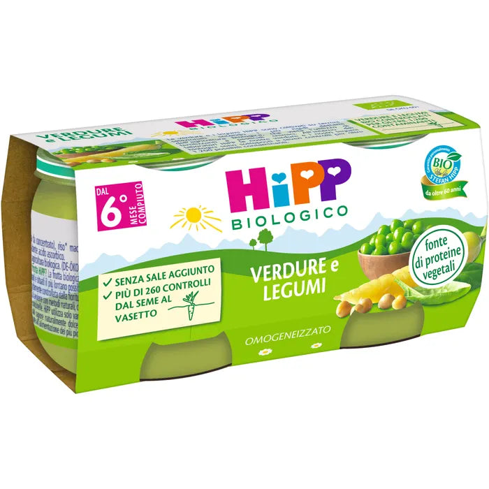 Hipp Bio Omogeneizzato Verdure/Legumi 2X80 G - Hipp Bio Omogeneizzato Verdure/Legumi 2X80 G